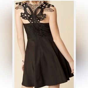 Altar'd State Black Butterfly V Neck Sleeveless Fit & Flare Dress Size Large